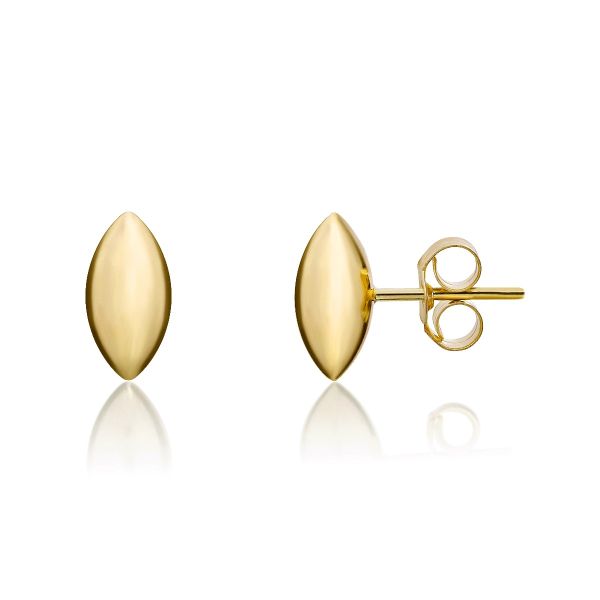 9ct Yellow Gold Marquise Shape Stud Earrings-1330112
