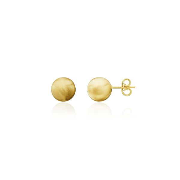 9ct Yellow Gold 5mm Satin Finish Ball Stud Earrings-1330267
