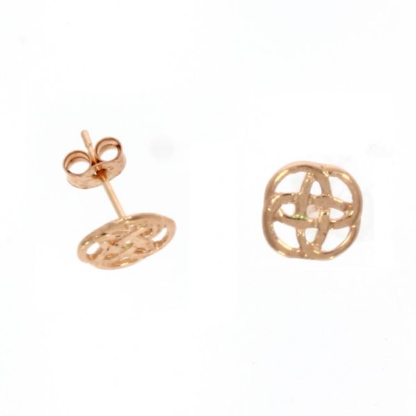 9ct Rose Gold Celtic Flat Stud Earrings-1330108