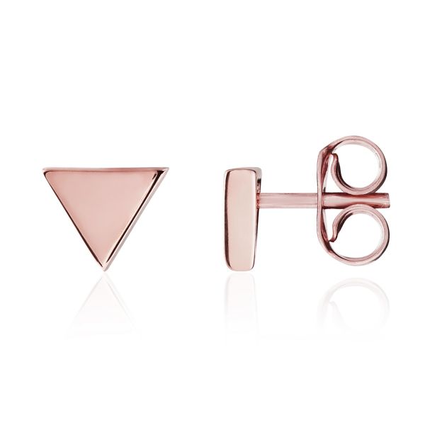 9ct Rose Gold Polished Triangle Stud Earrings-1330281