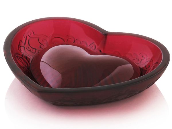 Lalique Glassware Red Bowl-1