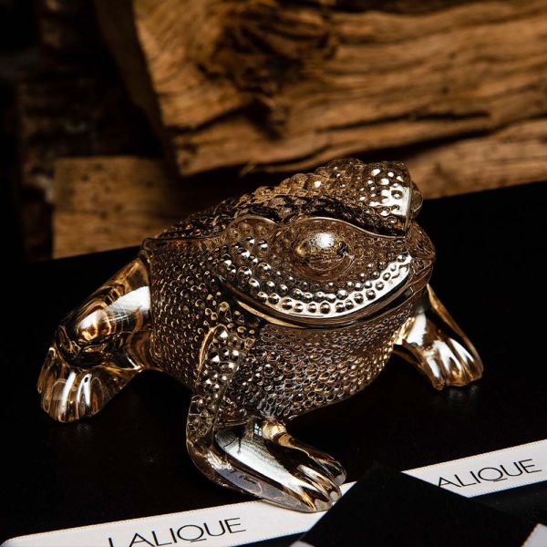 Lalique Gregoire Gold Lustre Toad Sculpture-2