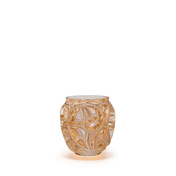 Lalique Tourbillons Small Gold Lustre Vase-1