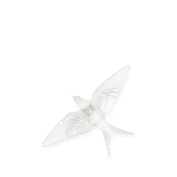 Lalique Clear Wings Down Swallow Wall Sculpture-1