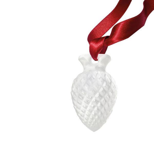 Lalique Clear Pine Cone Christmas Ornament-1