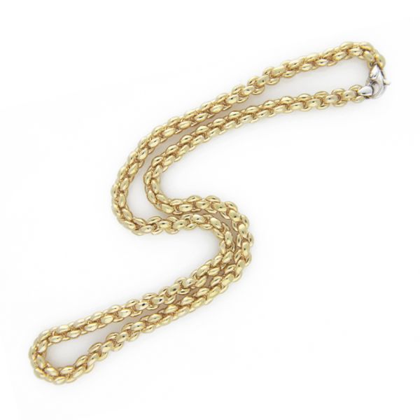 9ct Yellow & White Gold Chunky Tight Link Clasp Necklace-1