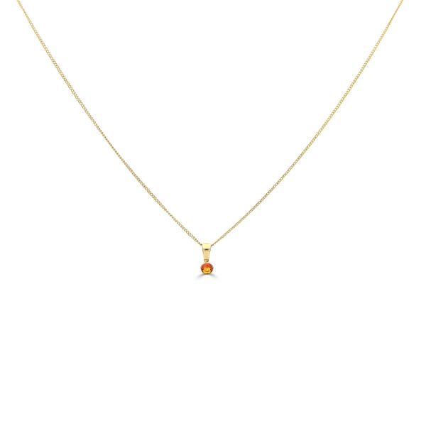 9ct Yellow Gold Round Fire Opal Pendant-1
