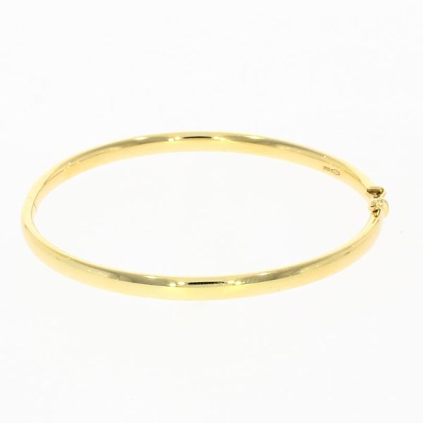 9ct Yellow Gold 4mm Oval Solid Bangle-1601161