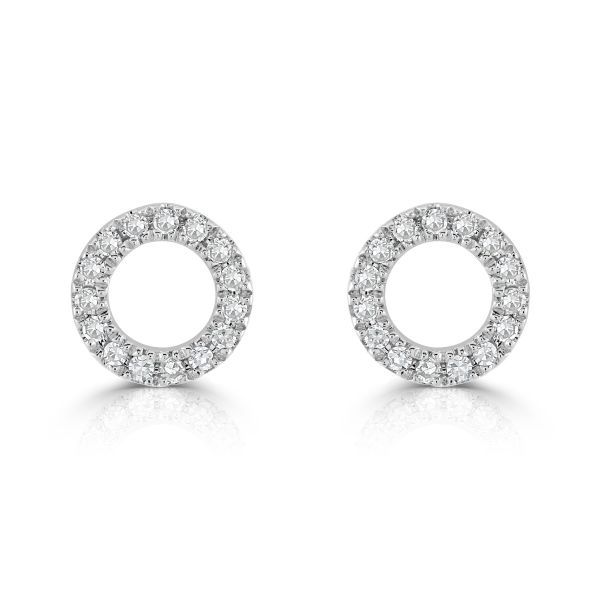 9ct White Gold Diamond Halo Earrings-1