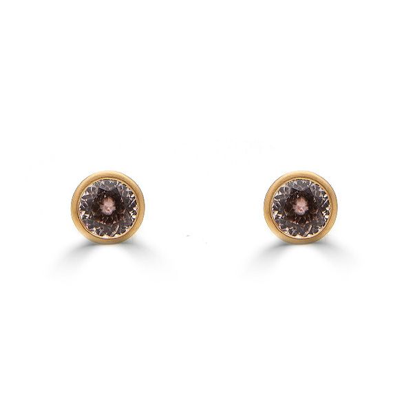 18ct Rose Gold Blushed Zircon Stud Earrings-1