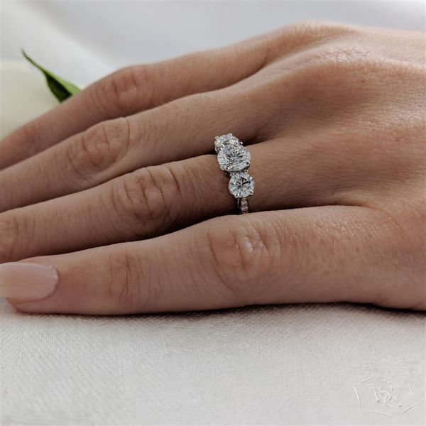 Memoire Three Stone Engagement Ring, 0.7ct-3