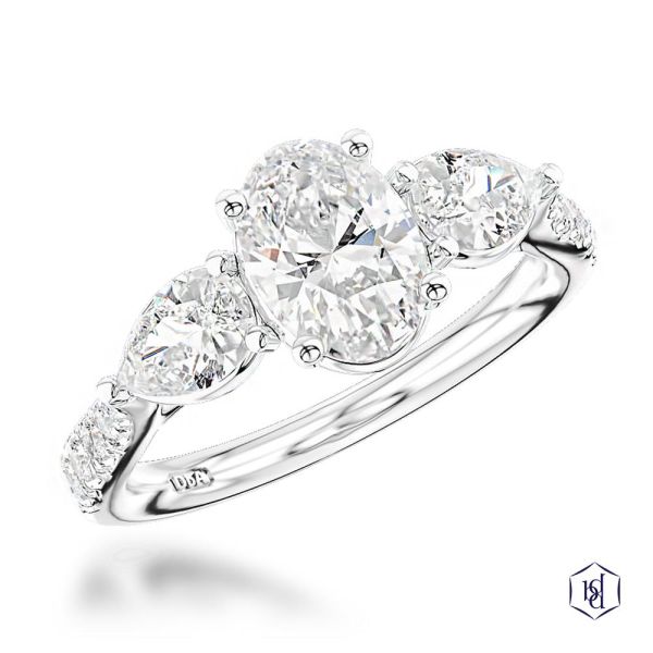Florentine Oval Skye Engagement Ring, 0.46ct-1