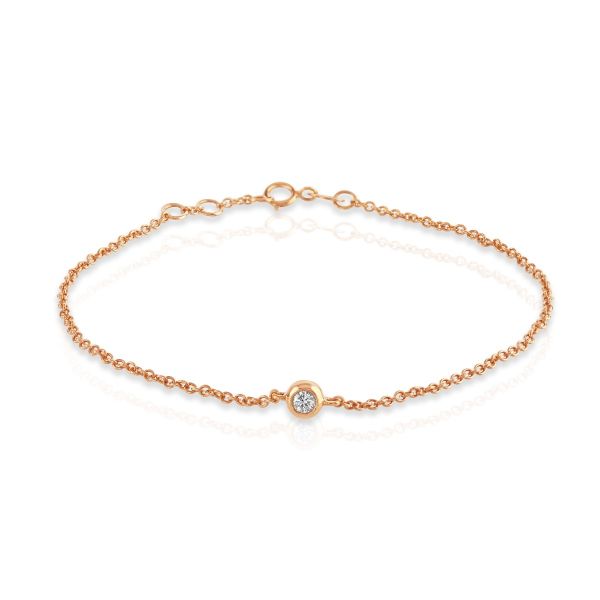 18ct Rose Gold Single Stone Diamond Bracelet-1