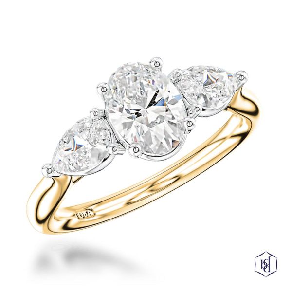 Florentine Oval Engagement Ring, 0.9ct-1