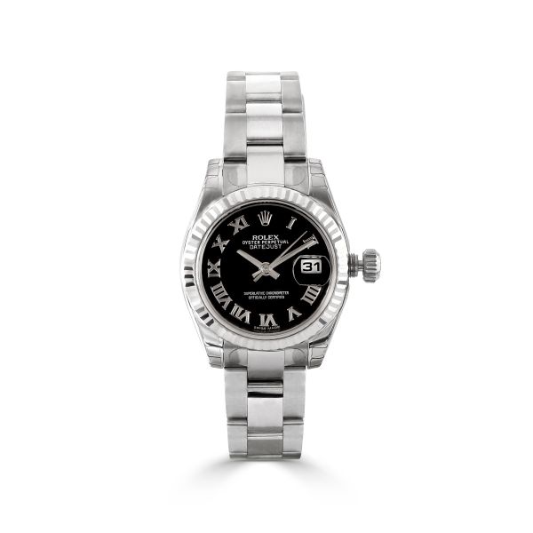 Pre-Registered Rolex Datejust 26mm Steel & 18ct White Gold Black Dial Watch-1
