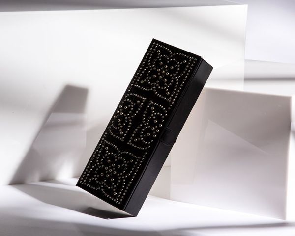 Wolf Ladies Black Leather Studded Marrakesh Safe Deposit Jewellery Box-5