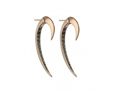 Shaun Leane Ladies Rose Gold Vermeil & Black Spinel Hook Earrings - Size 1-1