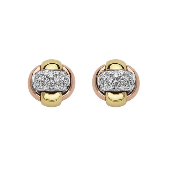 FOPE 18ct White Gold Eka Tiny Diamond Stud Earrings-5802004