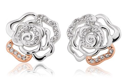 Clogau Royal Roses White Topaz Stud Earrings-1