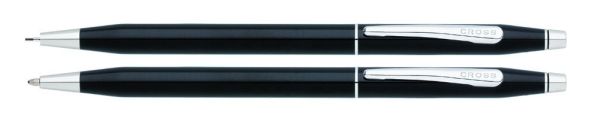 Cross Classic Century Black Lacquer Ballpoint Pen & 0.7mm Pencil Set-1