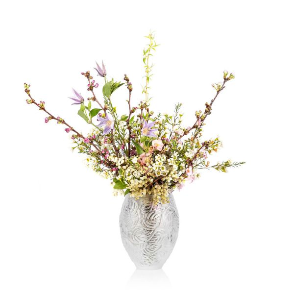 Lalique Feuilles Clear Vase-3
