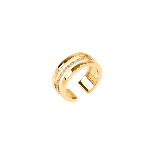 Les Georgettes Ladies Yellow Gold 8MM Paralleles Ring-1