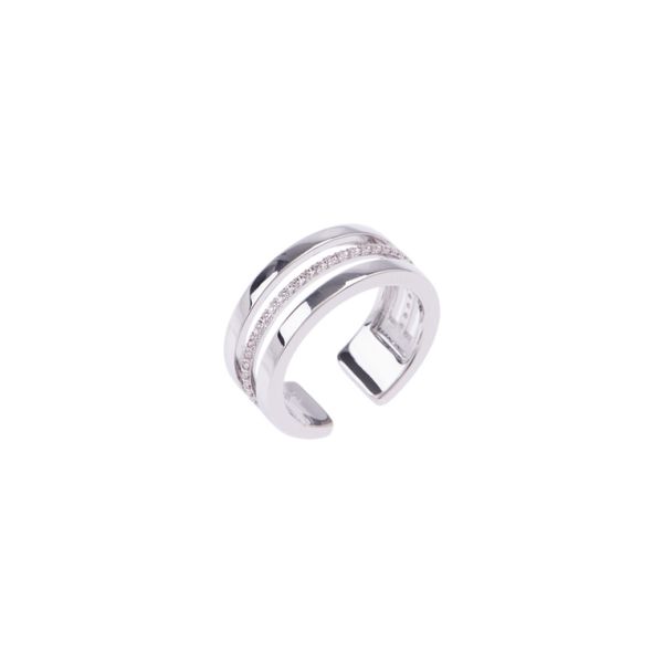 Les Georgettes Ladies Silver 8MM Paralleles Ring-1