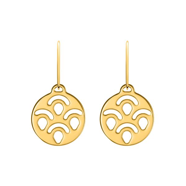 Les Georgettes Ladies Yellow Gold 16MM (Earrings)Poisson Hooks Earrings-1