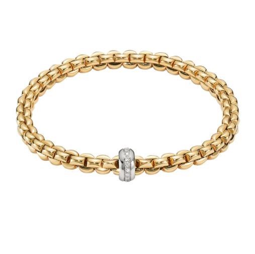 FOPE 18ct Yellow Gold Eka Diamond Bracelet - 721B BBRM-YG-1