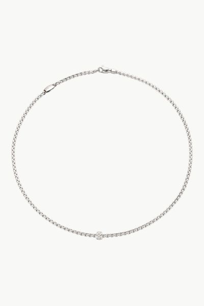 FOPE 18ct White Gold Eka Tiny Diamond Necklace - 730C PAVE-WG-2