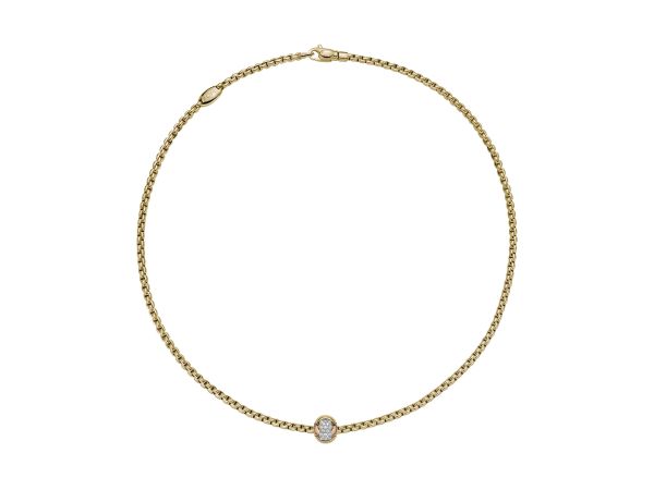 FOPE 18ct Yellow Gold Eka Tiny Diamond Necklace-1