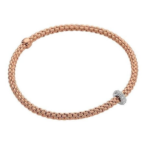 FOPE 18ct Rose Gold Prima Flex'it Diamond Bracelet-1