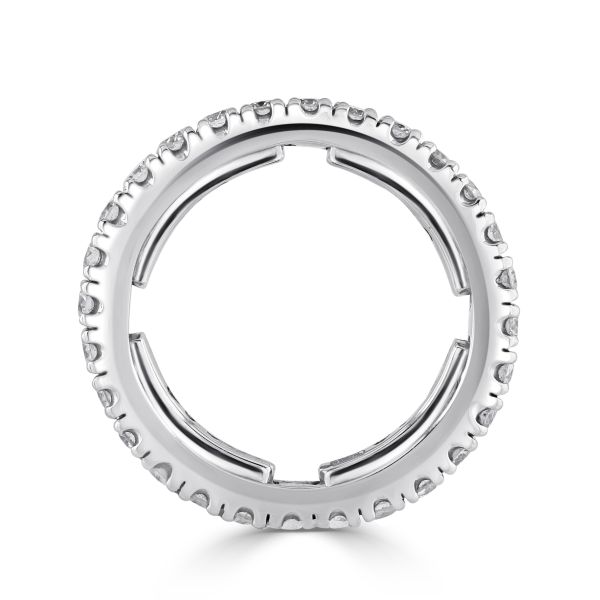 18ct White Gold Round Brilliant Micro-Set Full Diamond Eternity Ring-2