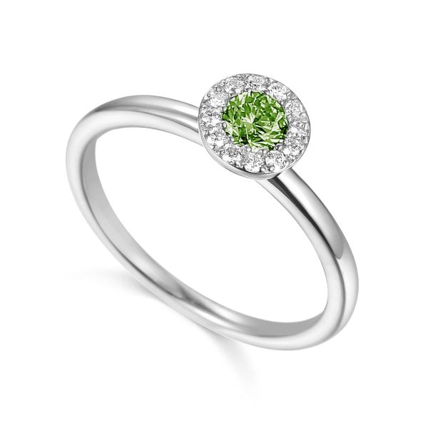 9ct White Gold Peridot Cluster August Birthstone Ring-0513023