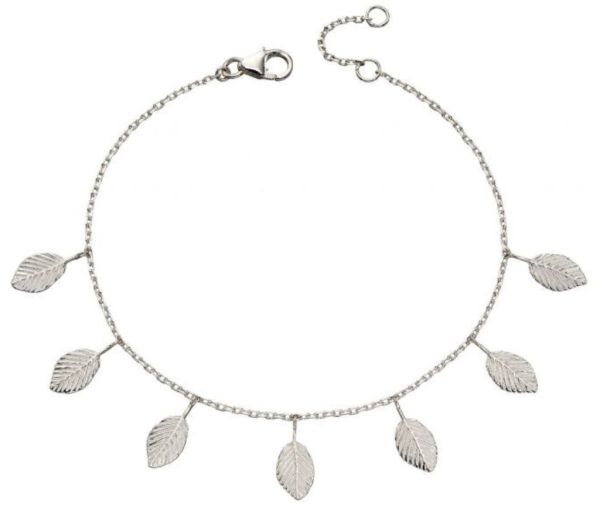 Silver Multi-Leaf Charm Bracelet-1