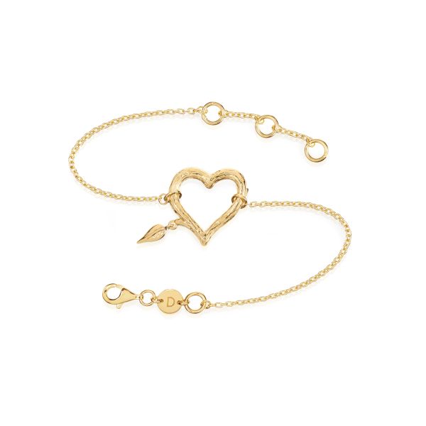 Daisy London Ladies Silver & Yellow Gold Plated Heart Bark Bracelet-1