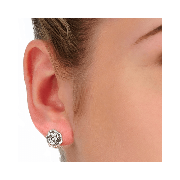 Clogau Royal Roses White Topaz Stud Earrings-2
