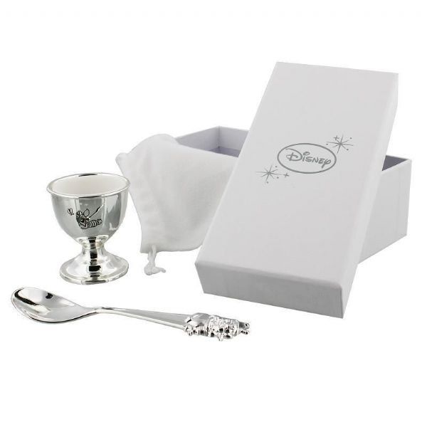 Disney Winnie The Pooh Silver Plated Egg Cup and Spoon Christening Gift Set-1
