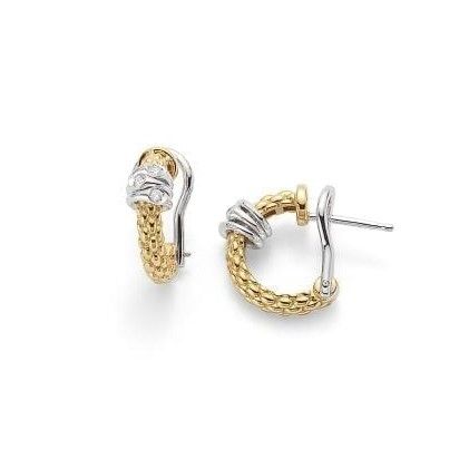 FOPE 18ct Yellow Gold Prima Diamond Hoop Earrings-1