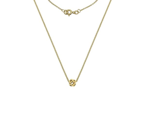 9ct Yellow Gold Infinity Symbol Necklace - 18inch Length-1