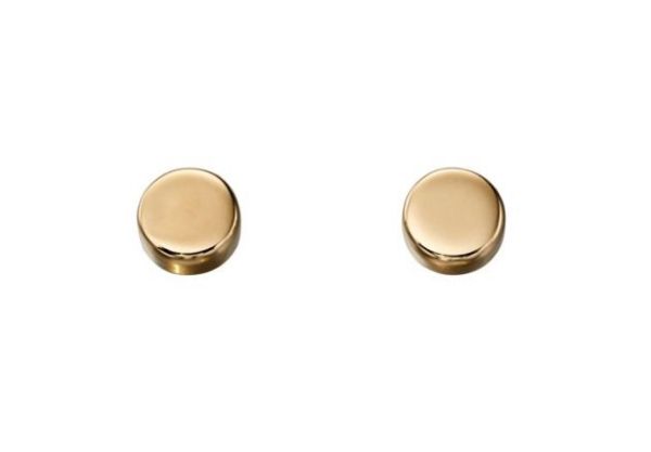 9ct Yellow Gold Plain Circle Disc Stud Earrings-1