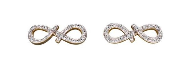9ct Yellow Gold Diamond Encrusted Infinity Stud Earrings-1