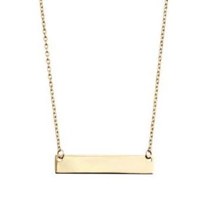 9ct Yellow Engravable Bar Necklace-1
