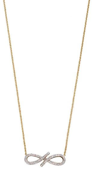 9ct Yellow Gold Diamond Encrusted Infinity Necklace -1