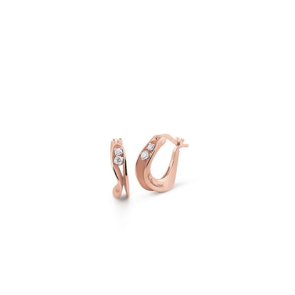 Annamaria Cammilli Dune 18ct Pink Champagne Gold 0.16ct Diamond Earrings-5402006