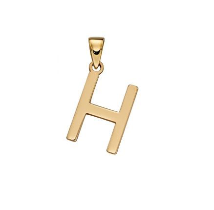 9ct Yellow Gold Letter 'H' Alphabet Pendant-1
