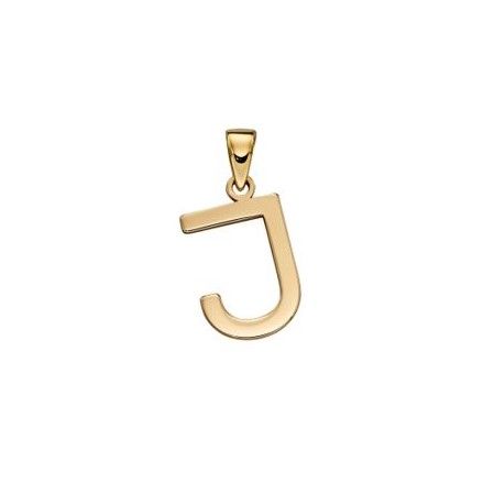 9ct Yellow Gold 'J' Alphabet Pendant-1