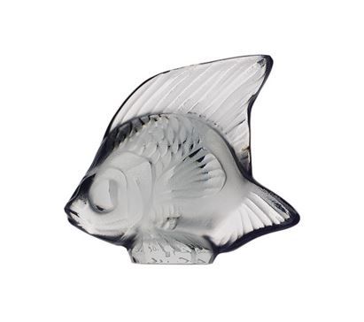Lalique Grey Glass Fish Figure-1