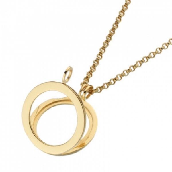 Daisy Yellow Gold Halo Holder Necklace 30