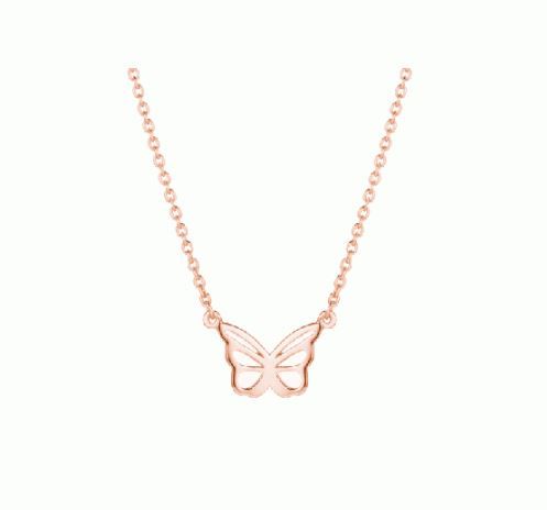 Daisy Rose Gold Plated Butterfly Good Karma Necklace-1